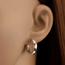 Silver earrings 925 - smooth shiny hoops, 20 mm