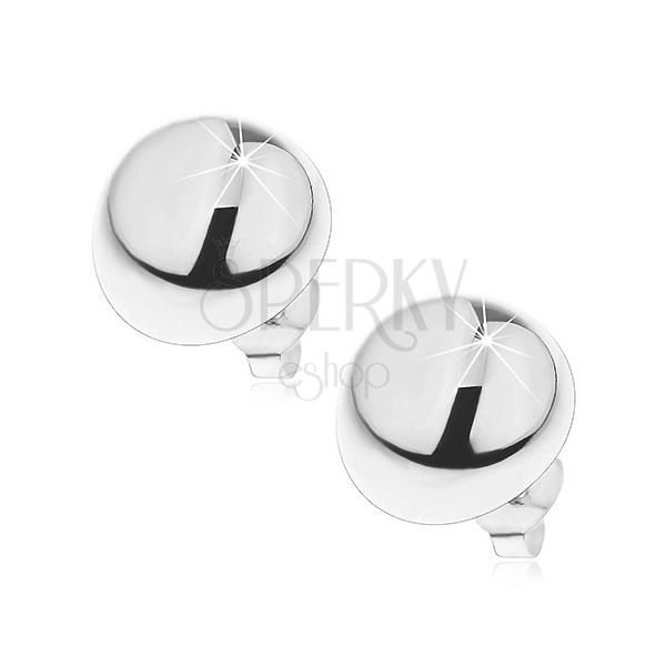 Silver 925 earrings - semi ball, post closure, 14 mm