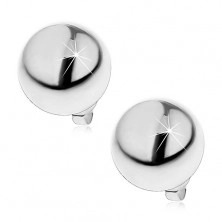 Sterling silver earrings 925 - half-ball studs, 12 mm