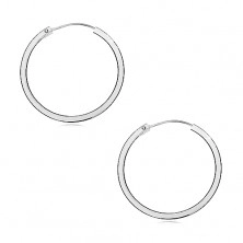 Silver earrings 925 - hoops with sharp edges, 30 mm