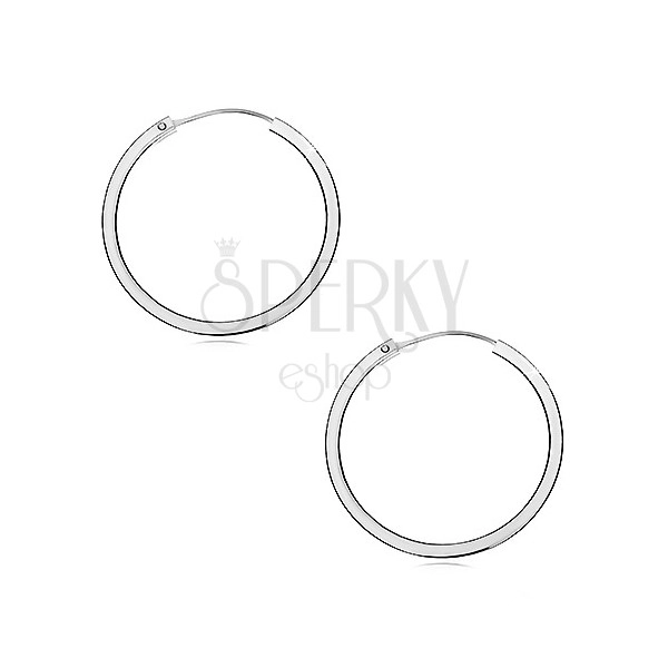Silver earrings 925 - hoops with sharp edges, 30 mm