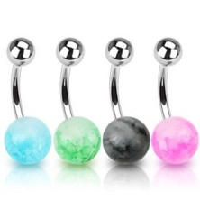 Belly piercing made of 316L stainless steel - marble ball
