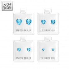 Sterling silver 925 heart earrings - available in various colours