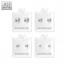 Sterling silver 925 heart earrings - available in various colours