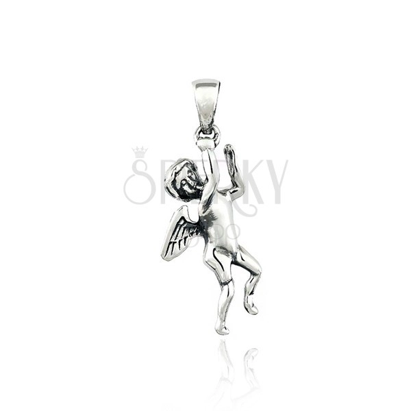 Silver pendant 925 - angel with small wings, 35 mm
