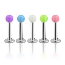 Lip and chin piercing - transparent colourful ball bead