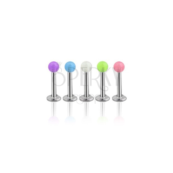 Lip and chin piercing - transparent colourful ball bead
