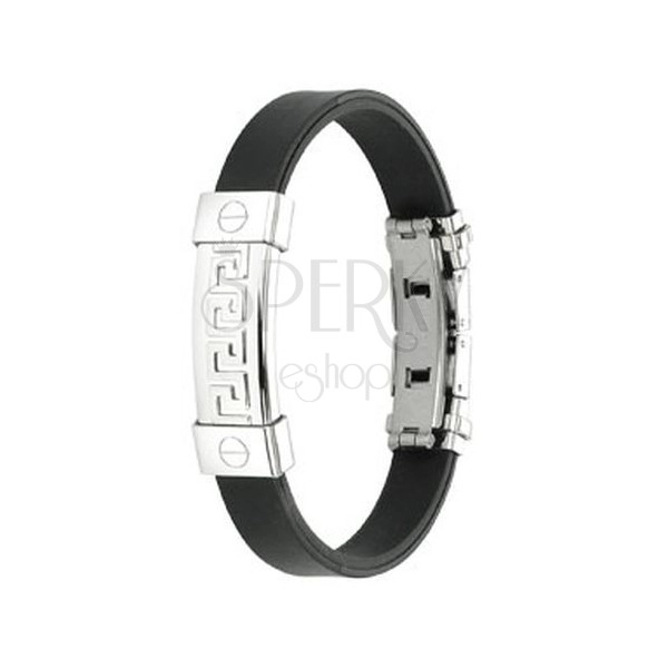 Rubber bracelet - tag, Greek pattern