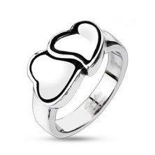 Ring made of stainless steel - double heart