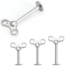 Stainless steel labret - winding key