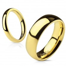 Steel wedding ring with mirror shine in gold colour - 3 mm