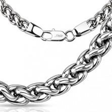 Surgical steel chain - shiny plait rope, different widths