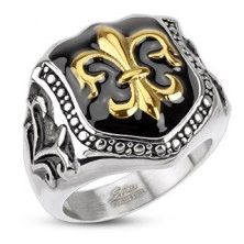 Ring made of surgical steel - royal symbol, shield