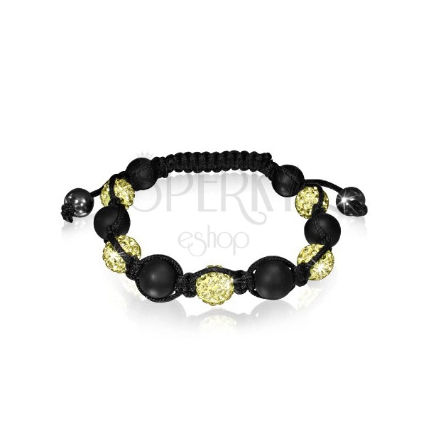 Shamballa bracelet - sparkling and smooth beads