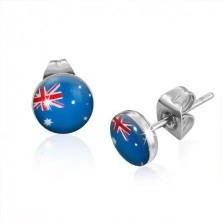Stud earrings made of steel - Australian flag
