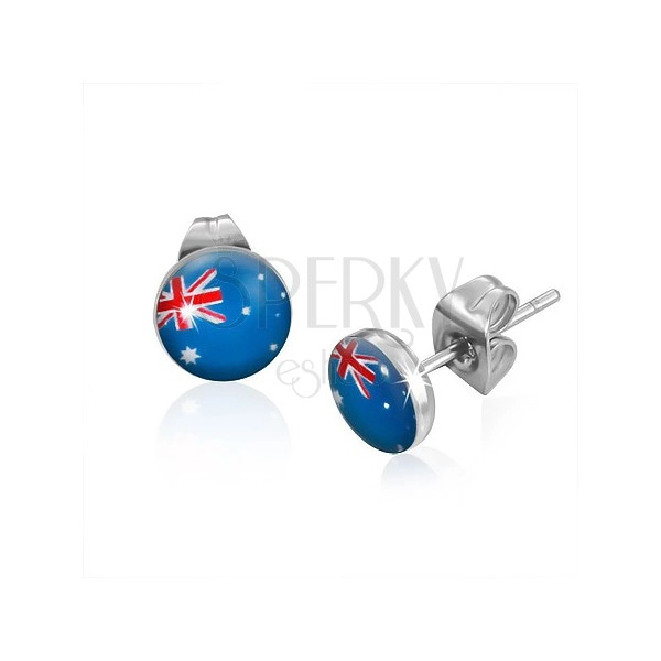 Stud earrings made of steel - Australian flag