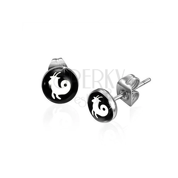 Stud earrings - zodiac sign Capricorn