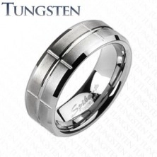Tungsten ring - polished with cuts