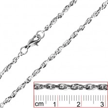 Stainless steel chain - twisted and densely connected oval links