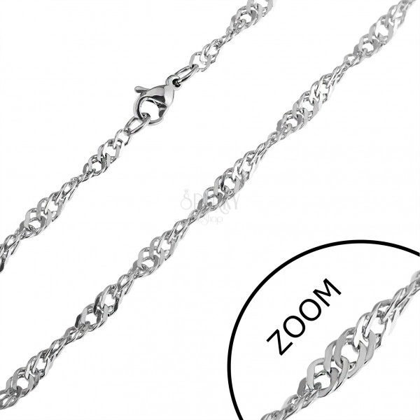 Stainless steel chain - fine twisted links