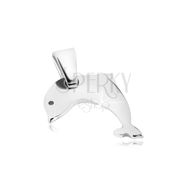 Pendant made of steel - shiny jumping dolphin