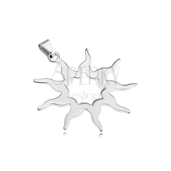 Surgical steel pendant - large sun with rays