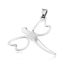 Surgical steel pendant - dragonfly with thin wings