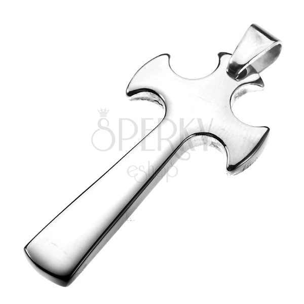 Surgical steel pendant - cross with widened ends