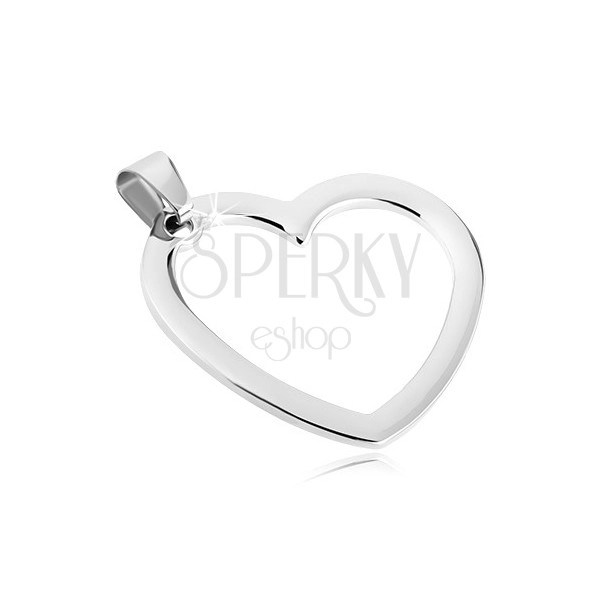 Pendant made of steel - simple heart outline