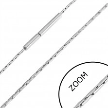 Stainless steel chain - rectangular links, 1 mm