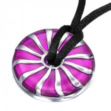 Purple steel pendant with hole in the middle