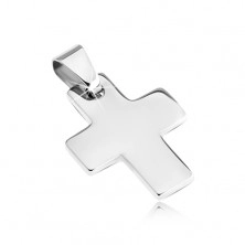 Pendant made of steel - simple shiny cross
