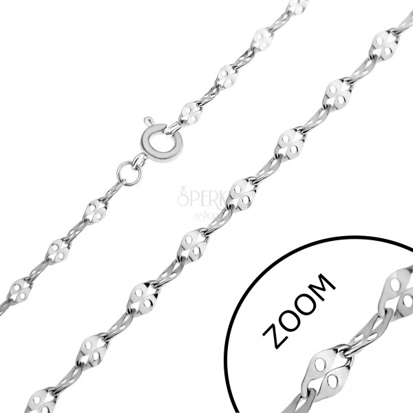 Chain made of steel - flattened links with hole