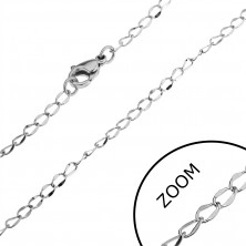 Surgical steel chain - oval links, flattened centre