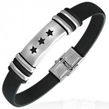 Steel bracelet - tag with three stars