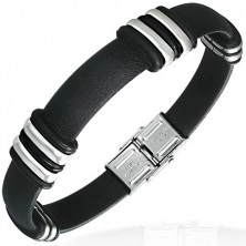 Rubber bracelet with steel and rubber rings