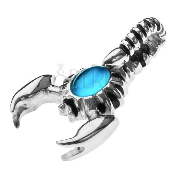 Surgical Steel Light Blue Stone Scorpion Pendant
