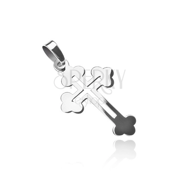 Sterling silver pendant 925 - clover cross with cut out