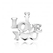 Sterling silver pendant 925 - love inscription with heart