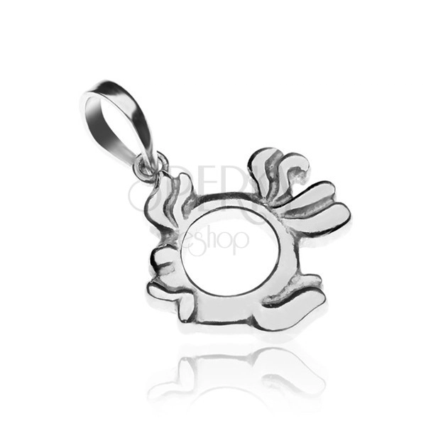 Silver pendant 925 - decorated fish with empty stomach