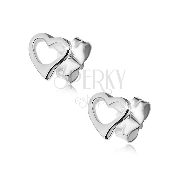 Earrings made of 925 silver - small heart stud earrings