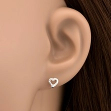 Earrings made of 925 silver - small heart stud earrings