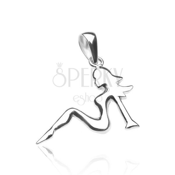 Pendant made of 925 silver - sitting woman