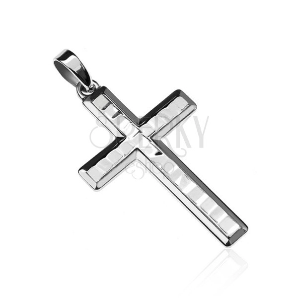 Silver cross 925 - bright hollows on tips