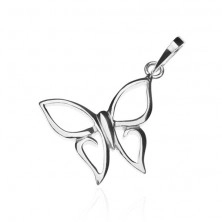 Pendant made of 925 silver - butterfly with pointed wings