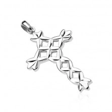 Pendant made of 925 silver - bright braided cross