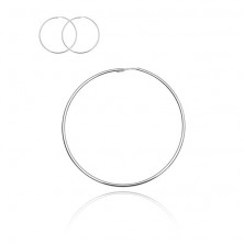 Silver earrings 925 - bright smooth circles, 60 mm