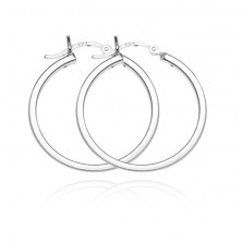 Silver circles 925 - smooth square line, 40 mm