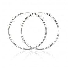 Round earrings made of silver 925 - bright and smooth surface, 32 mm