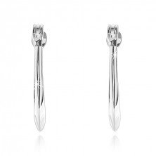 Silver shiny earrings 925 - prolonged inverted horseshoe
